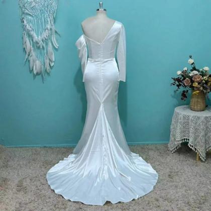 Umk Sexy One Shoulder Mermaid Wedding Dress Long..