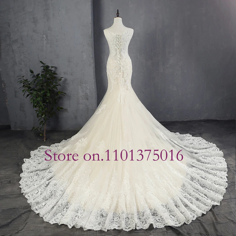 Illusion Strapless Breathtaking Lace Mermaid Bridal Gown