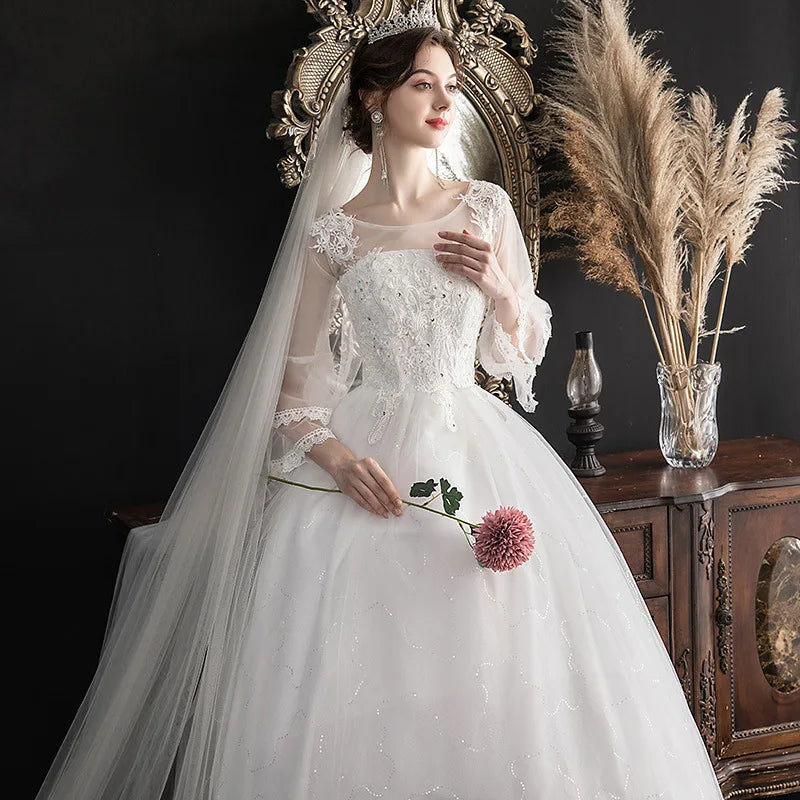 Elegant Vintage Lace Long Sleeve Wedding Dress on Luulla