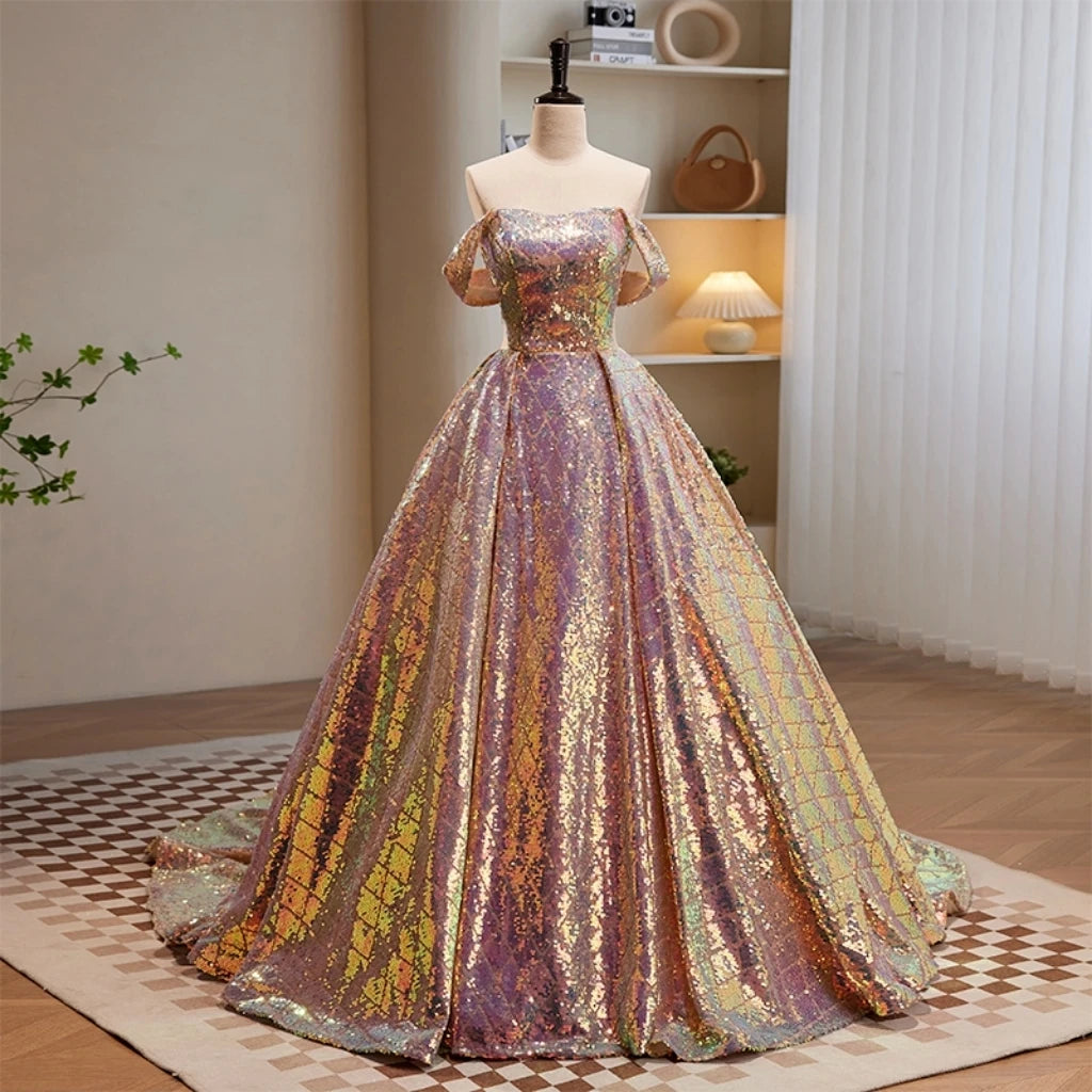 Iridescent ball gown outlet