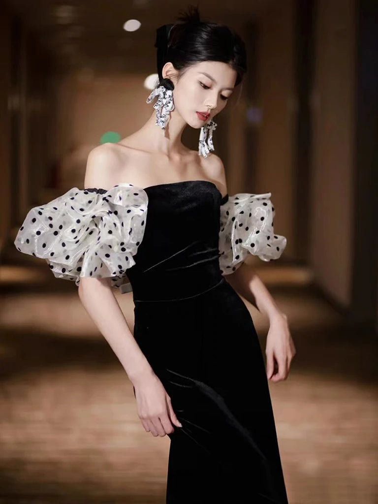 Velvet Off Shoulder Dress main image 0