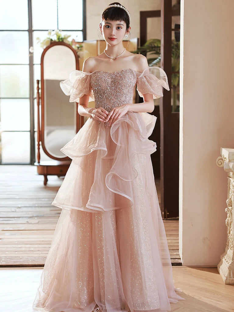 open lace back dress Blush Heart Ruffle Tulle Dress Pink(Pre-Sale 7days) / M main image 0