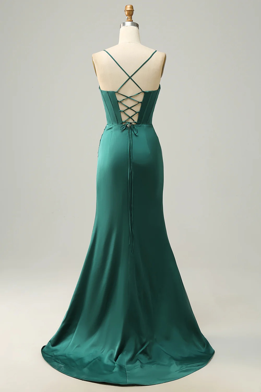 Dark Green Spaghetti Straps Mermaid Prom Dress on Luulla